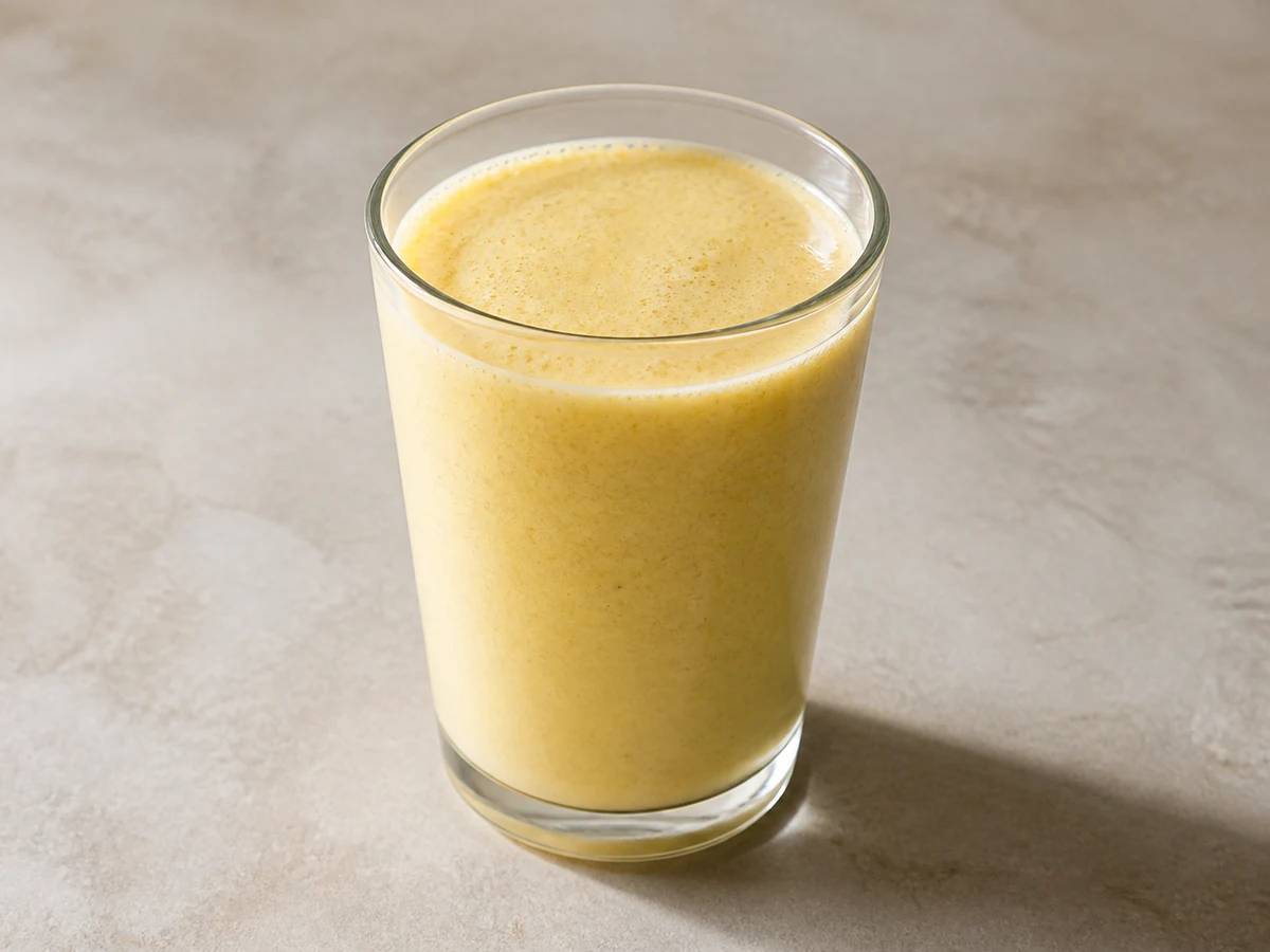 Mango, Banana & Oat Breakfast Smoothie. Mango, banana, yoghurt and softened oats blended to a thick, drinkable breakfast with nothing left to chew.